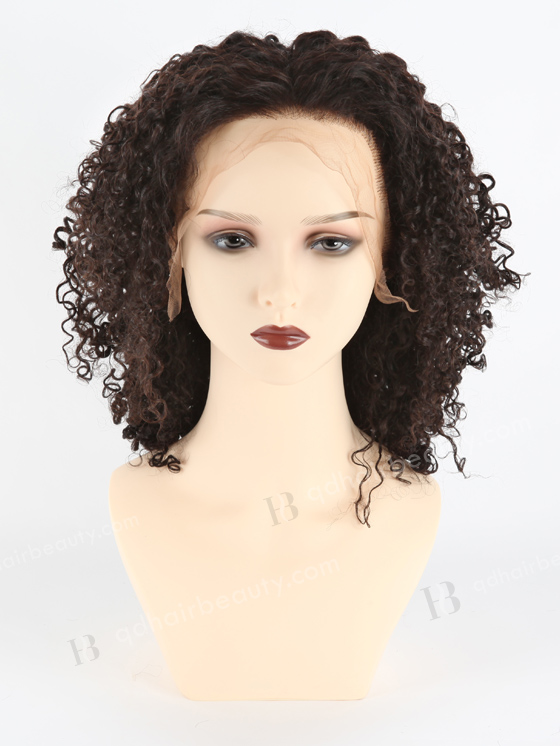 In Stock Indian Remy Hair 12" All One Length Tight Pissy Natural Color Lace Front Wig SLF-01293